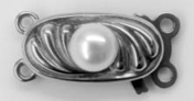 Perlschließe 2rhg. mit Perle gerieft