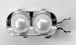 Perlschließe 2rhg. 2 Perlen schalig