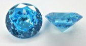 Zirkonia rund facettiert aquamarinblau